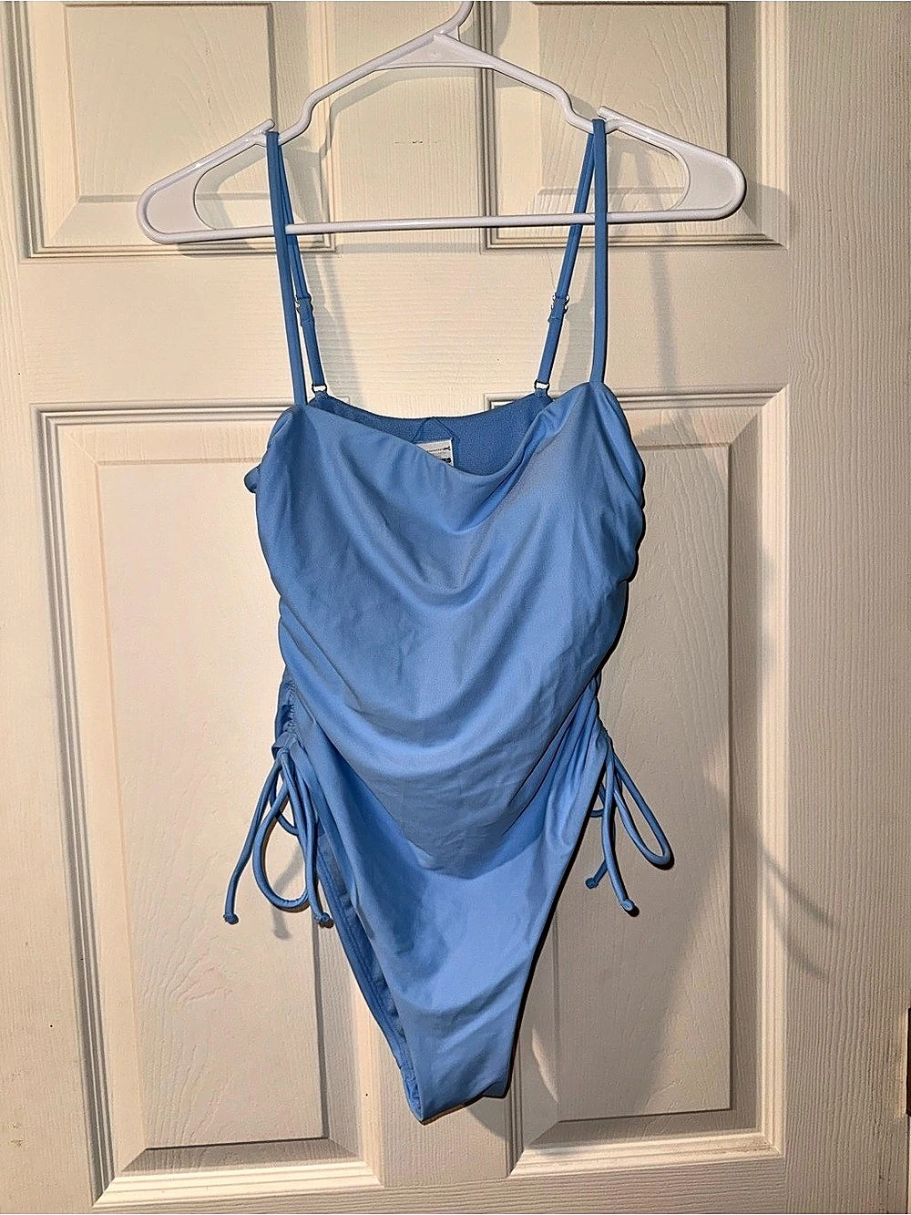 Blue Ruched One-Piece Swimsuit